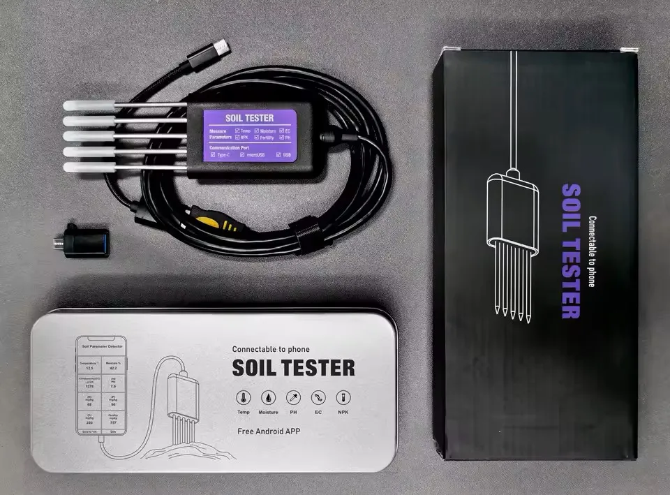 sensor medidor de suelo de 7 parámetros ph ec npk t h sensor medidor de suelo de 7 parámetros ph ec npk t h